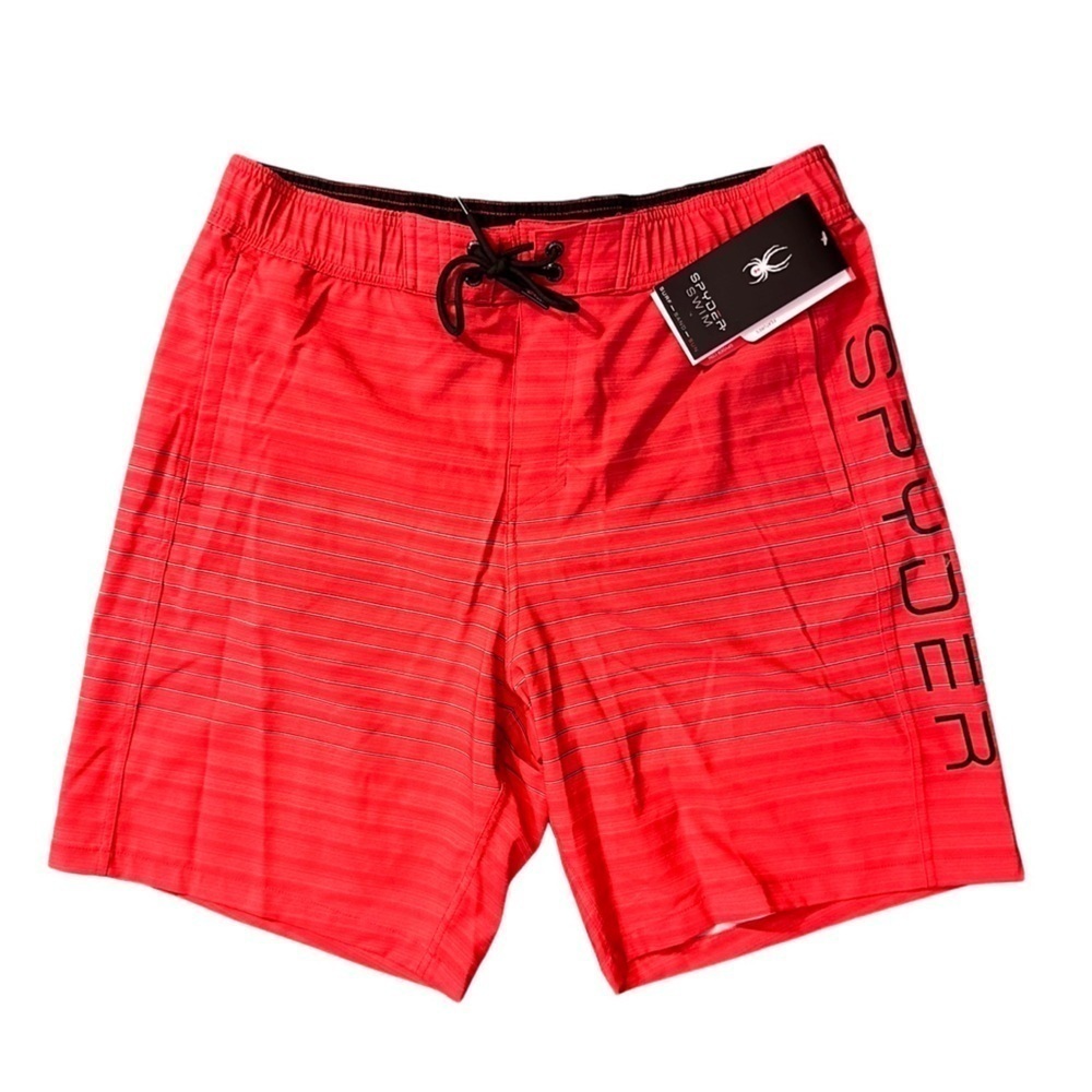 SPYDER Elastic Waist Hybrid Board Shorts Bright Orange/Black Men’s Size XL.